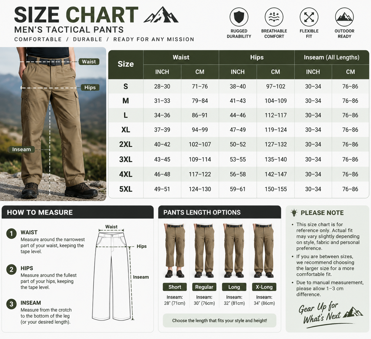 Men's Ripstop Water-Resistant Tactical Cargo Pants