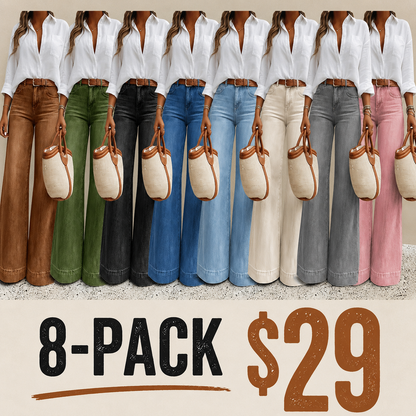 Women's Loose Fit Baggy Oversized Straight Leg Denim Jeans with Pockets