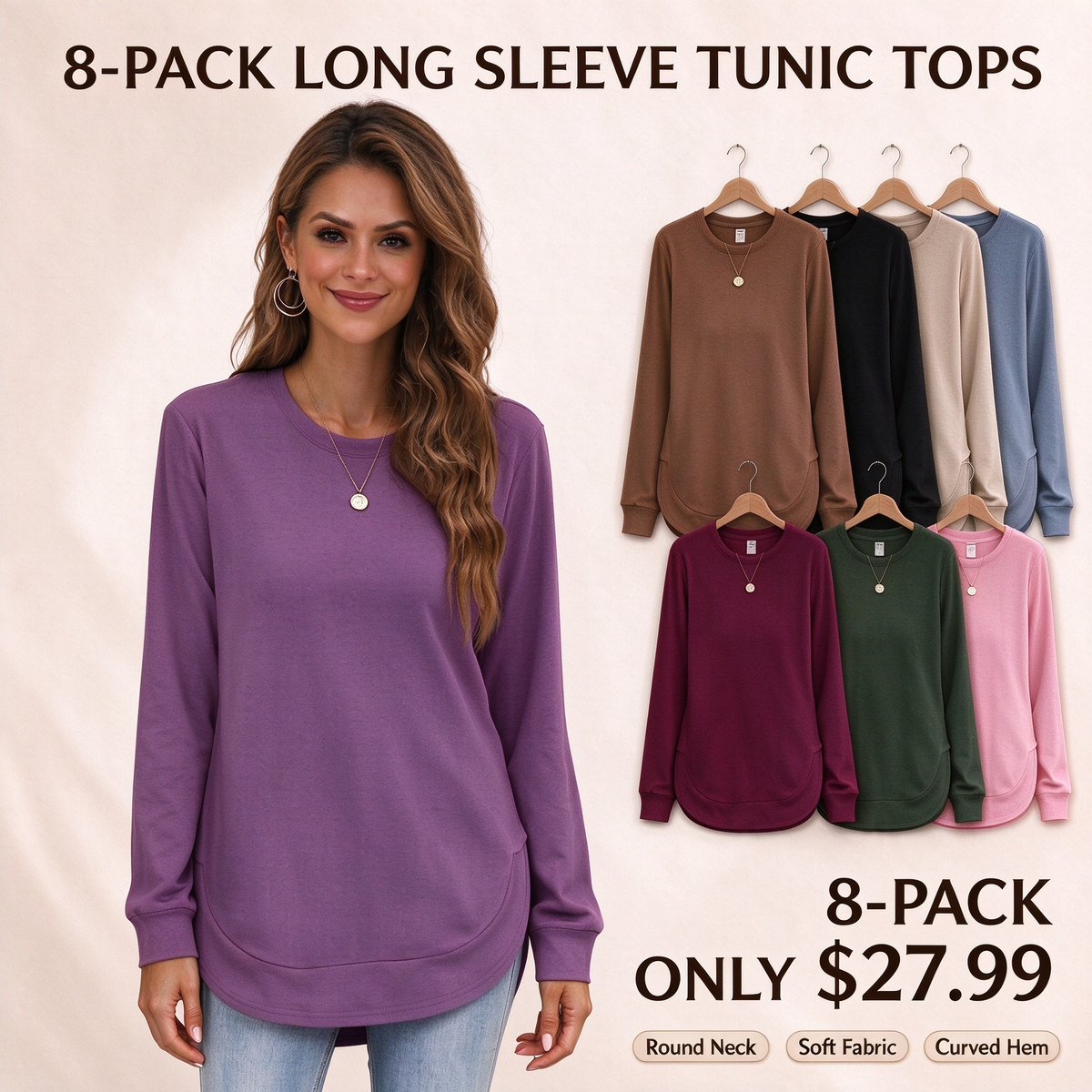 Limited time sale🔥Womens Sweatshirt Crewneck Long Sleeve Shirts Tops