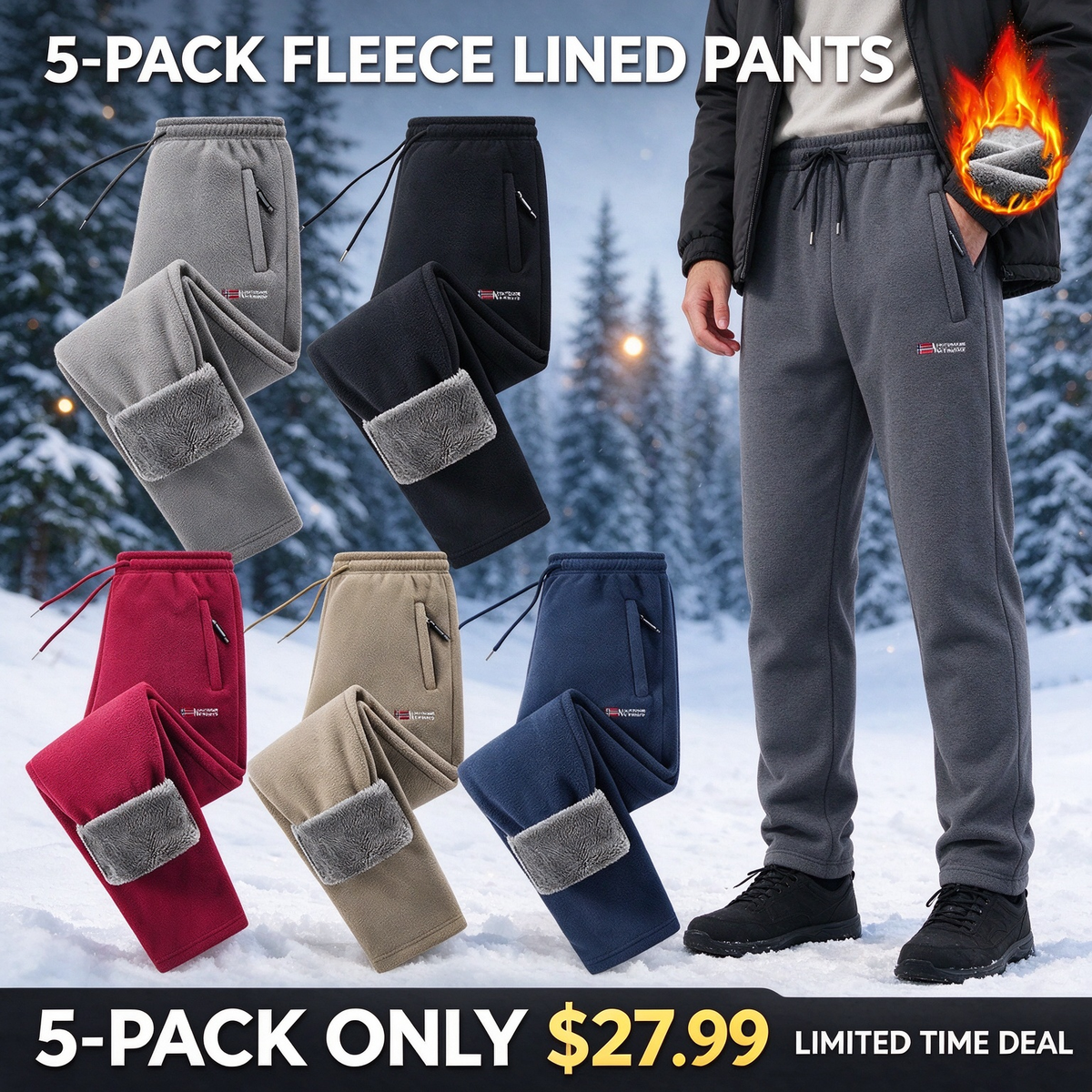 ❄️ Unisex Thickened Warm Fleece Pants