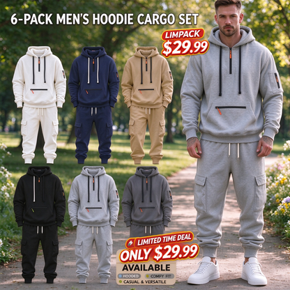 Men's Winter Fleece Lined Casual Set Long Sleeve Jacket & Pants
