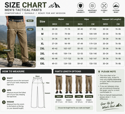 Men's Ripstop Water-Resistant Tactical Cargo Pants