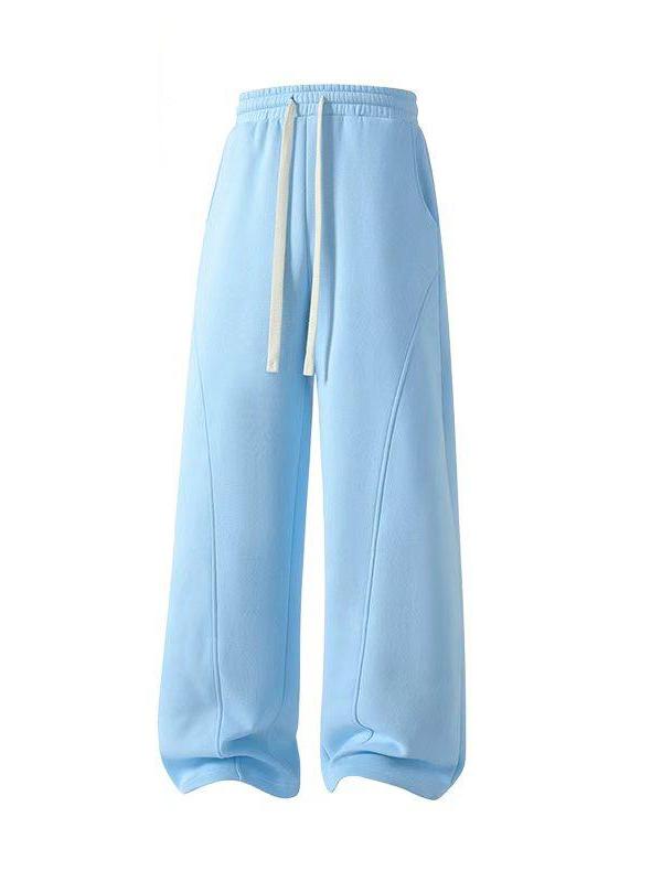 Unisex Fleece-Lined Warm Athletic Pants – Plus-Size Loose-Fit Casual Trousers with Drawstring Waist