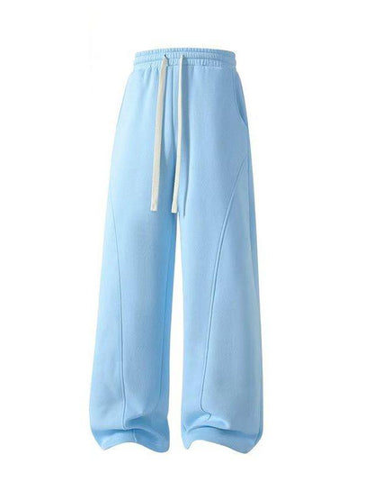 Unisex Fleece-Lined Warm Athletic Pants – Plus-Size Loose-Fit Casual Trousers with Drawstring Waist