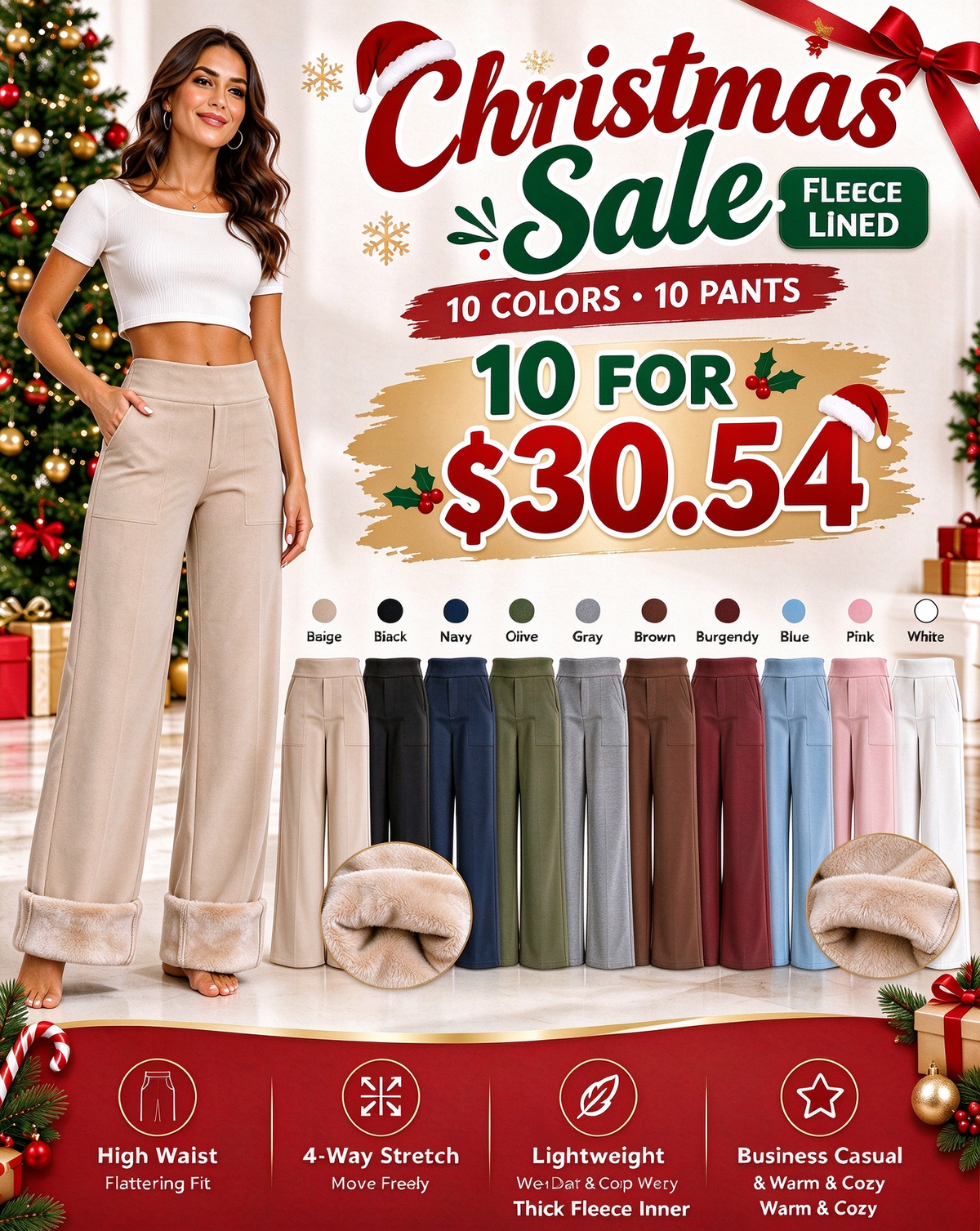 High waist wide leg fit