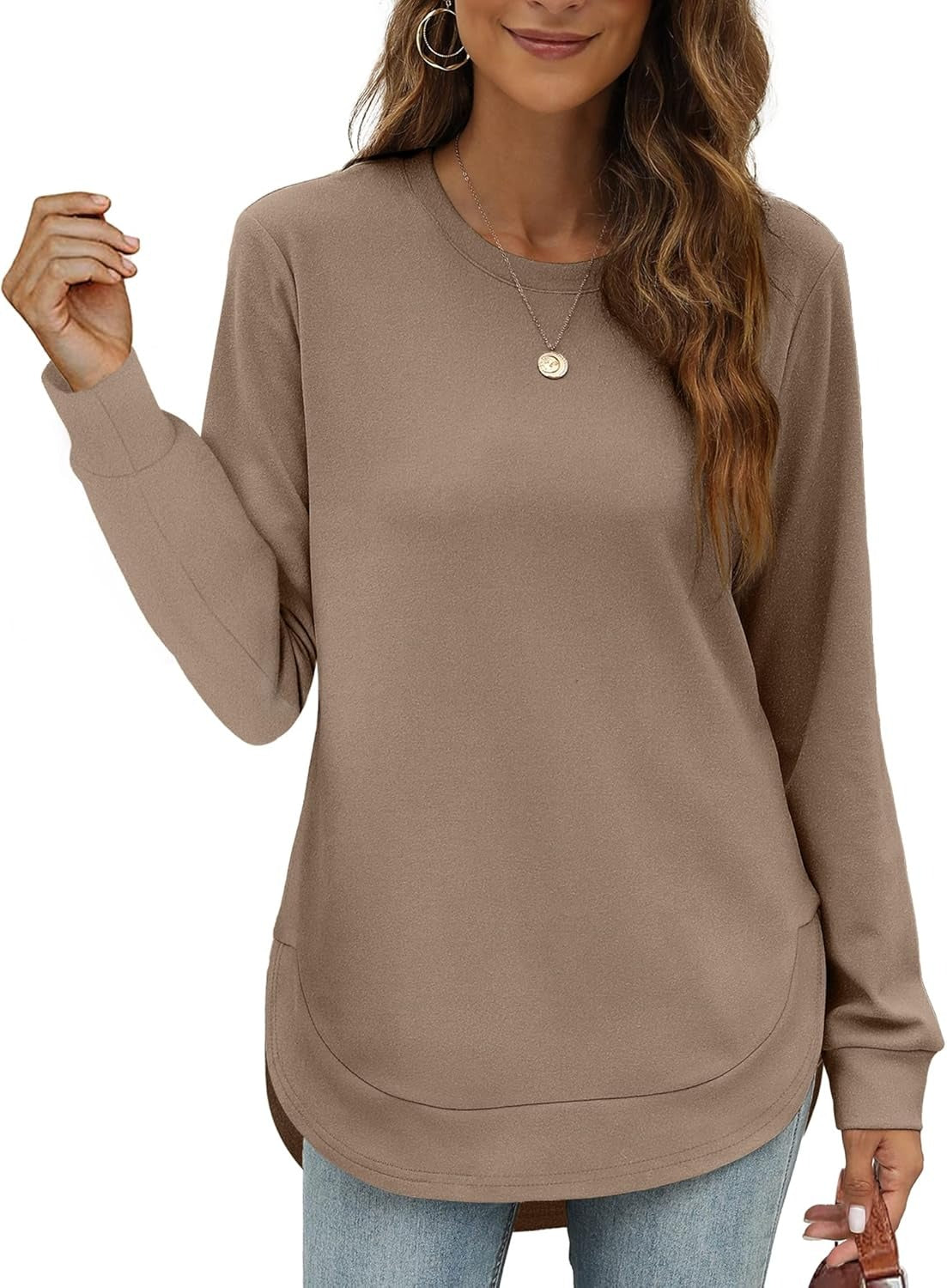 Limited time sale🔥Womens Sweatshirt Crewneck Long Sleeve Shirts Tops
