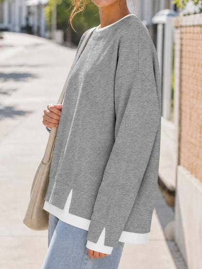 Limited time sale🔥Women's Layered Sweatshirt Crew Neck Pullover