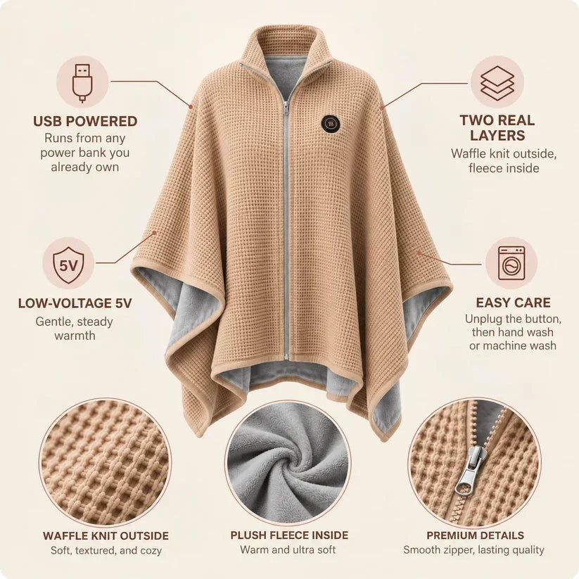 🔥Limited-Time Offer-Stay Cozy Anywhere with the Heated Wrap