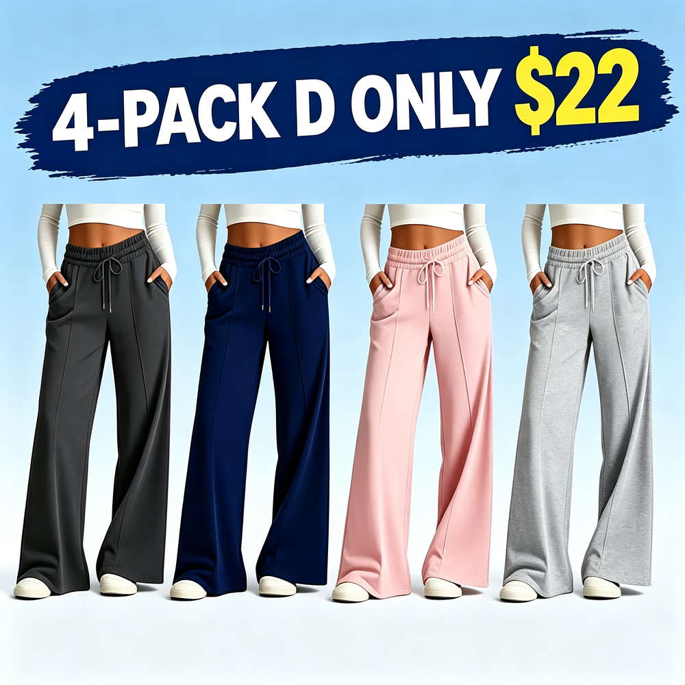 Women's Wide Leg Sweatpants Casual Loose Solid Color Pants