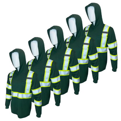 🔥 SPECIAL OFFER-Men's High Visibility Hoodie Work Shirt – Long Sleeve Reflective Safety Top