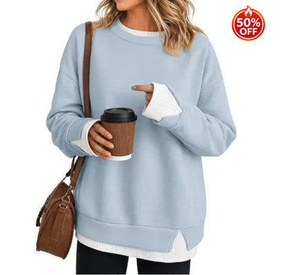 Limited time sale🔥Women's Layered Sweatshirt Crew Neck Pullover