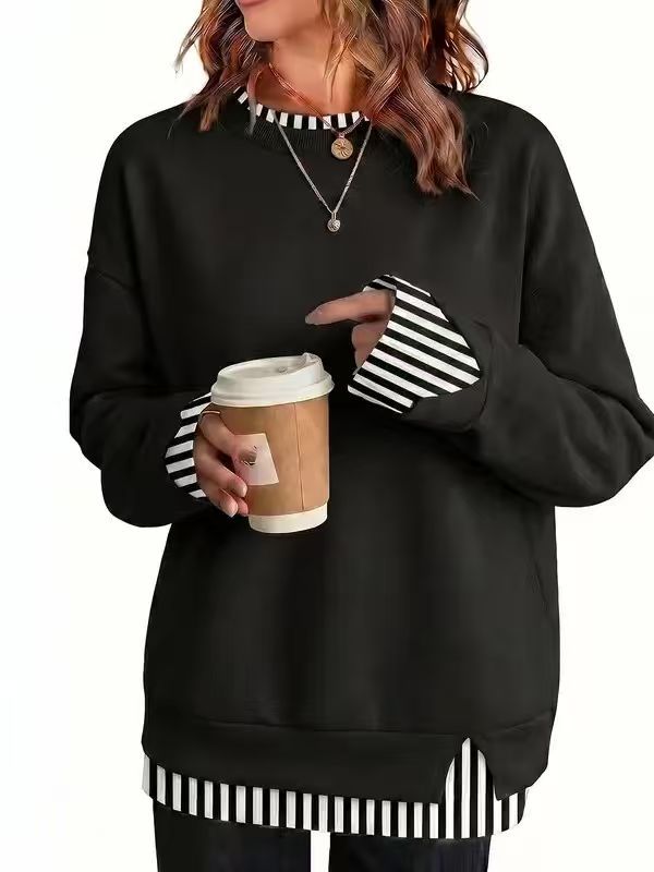 Limited time sale🔥Women's Layered Sweatshirt Crew Neck Pullover