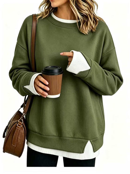 Limited time sale🔥Women's Layered Sweatshirt Crew Neck Pullover