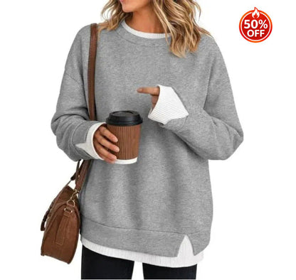 Limited time sale🔥Women's Layered Sweatshirt Crew Neck Pullover