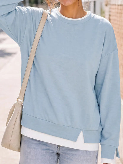 Limited time sale🔥Women's Layered Sweatshirt Crew Neck Pullover