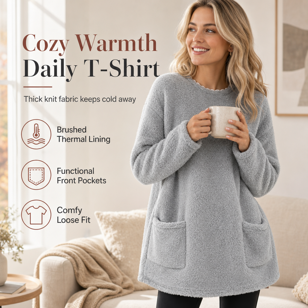 🔥Limited Time Special Discount丨Women's Warm Crew Neck Long Sleeve Top